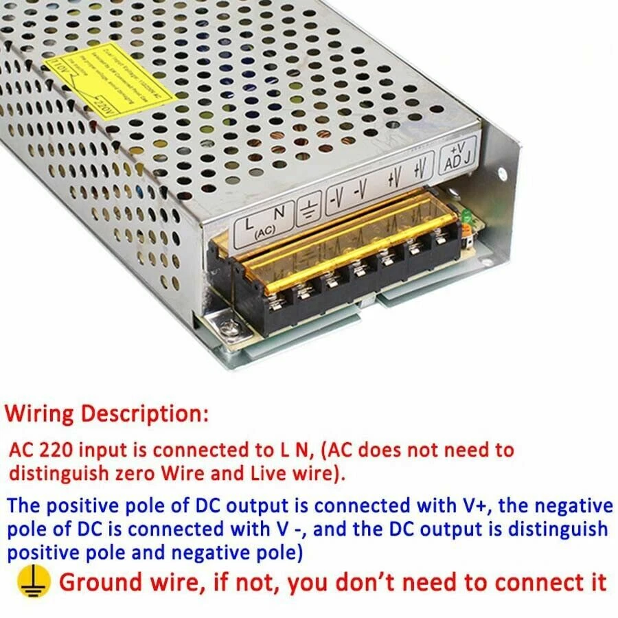 10W to 1500W DC Regulated Switching Power Supply 3V 12V 24V to 48V Universal PSU - Image 2 of 4