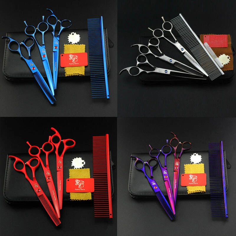 4Pcs Pet Dog Professional Scissor Hair Cutting Grooming Fur Clippers Practical