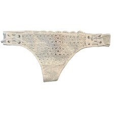 NWT VICTORIA'S SECRET Dream Angel Thong Sz S-M-L-XL White Eyelet Mesh
