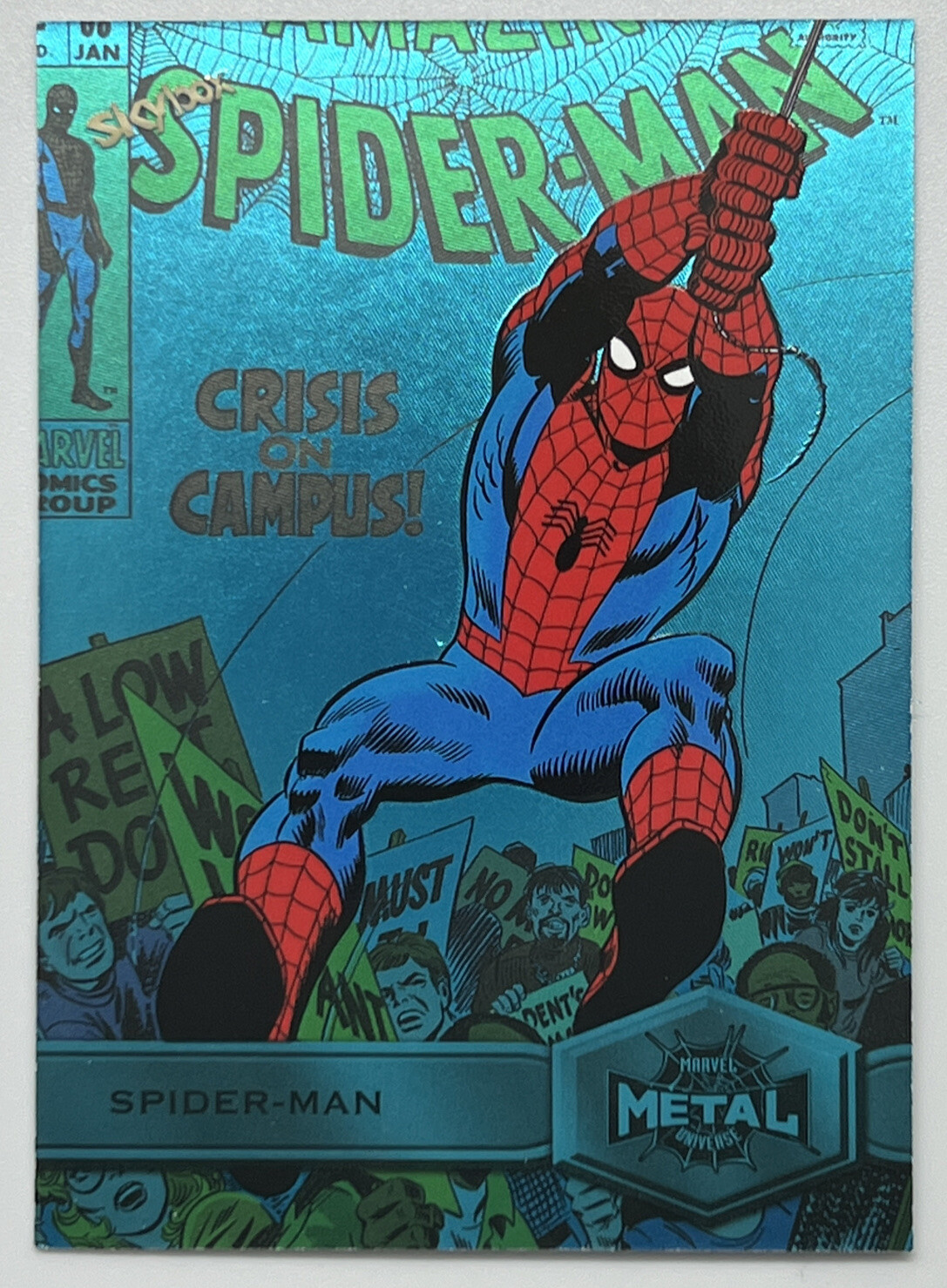 2021 Spider-Man Metal Universe #164 SPIDER-MAN TURQUOISE Parallel #12/50 Teal