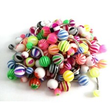 10 Piece Belly Button Ring Body Jewlery Lot Stainless Steel 14g- random colors