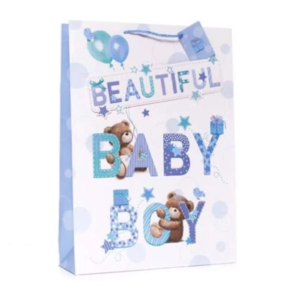 Wraptastic - Medium/Large/XLarge Gift Bag & Tag Boy - Teddy Bear WITH STAR - Image 4 of 4