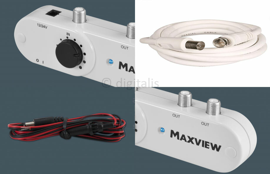Maxview MXL008 Amplificateur Signal TV FM DAB 12/24V Gain Variable - Pour Caravanes Camping-cars