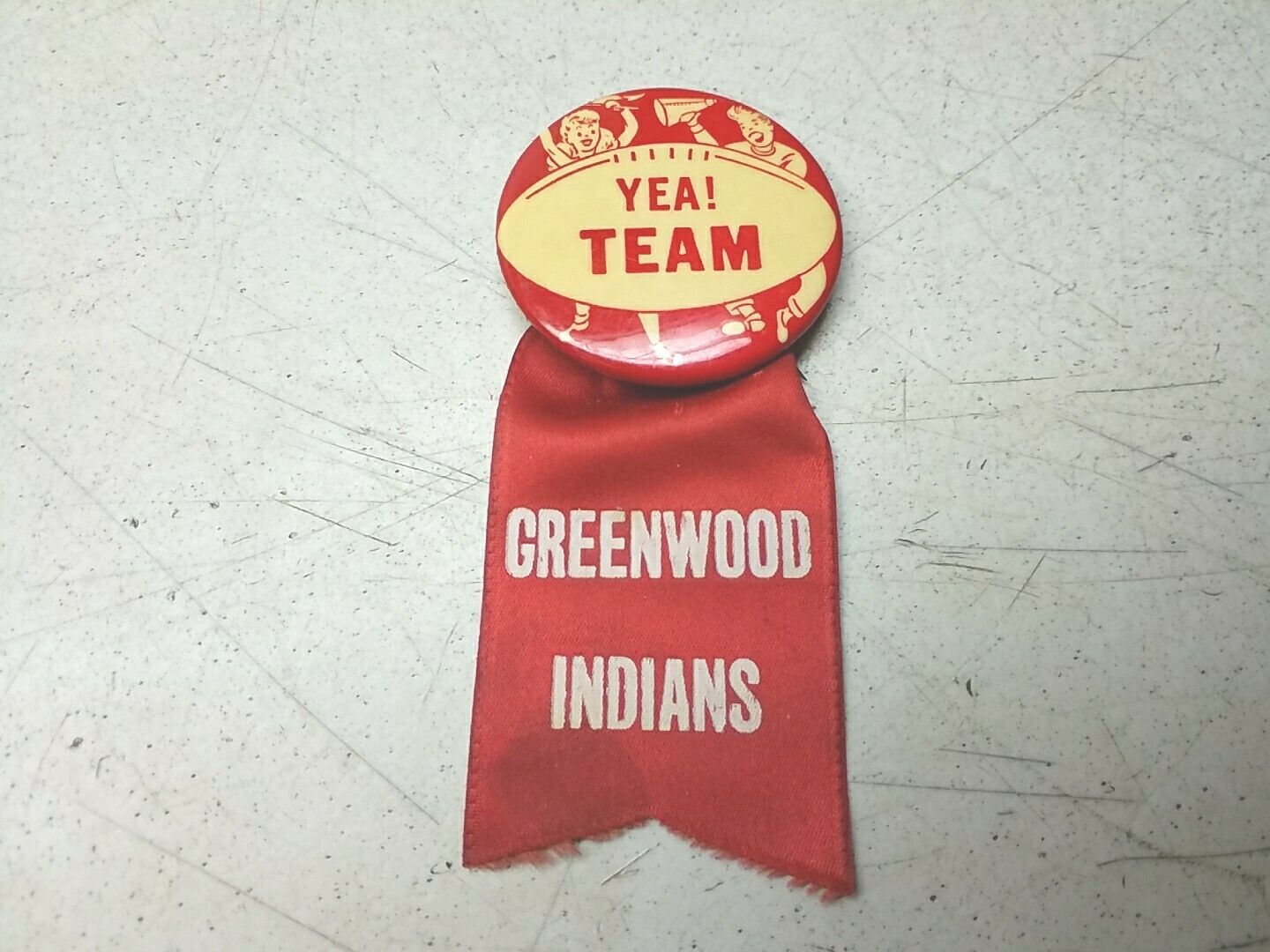 Greenwood Indians Football Team Pin Vintage Wisconsin High School Pep Rally Gear