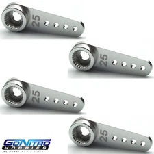 Go Nitro Hobbies 25T Small Aluminum One Way Servo Arm 4 Silver Futaba / Savox