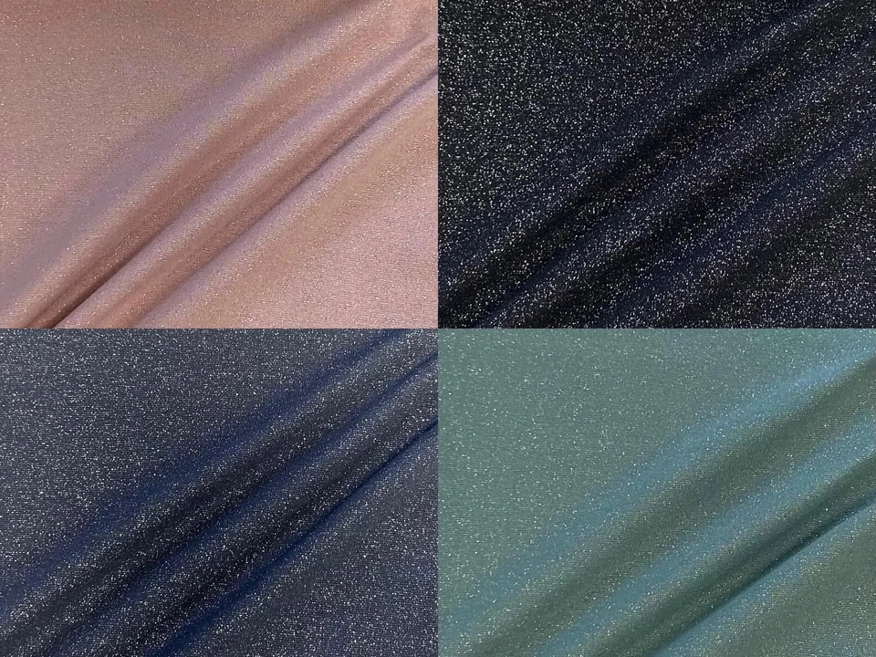 Bündchenstoff im Schlauch uni mit Glitzer Silber Lurex ab 50cm - Bild 1 von 1
