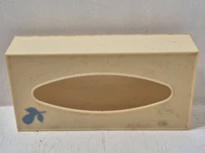 Vintage Kleenex Tissue Plastic Box Wall Hanging MCM Fesco Blue Flower Floral