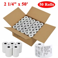 50 Rolls 2 1/4 x 50' Thermal Paper Credit Card & Cash Register POS Receipt Paper