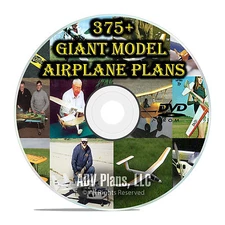 375+ Giant Full Scale RC Model Airplane Plans Templates, Scratch Build, DVD
