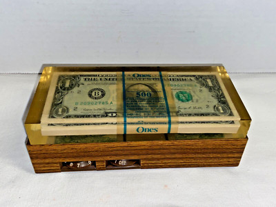 VINTAGE 1969 Windsor  AM RADIO $500 ONE DOLLAR BILLS Acrylic Lucite Strap (READ)