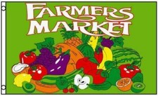 4 Pack FARMERS MARKET Flag Fruit  Vegetable Business Sign 3 x 5 Produce Banner