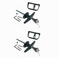 2 SETS 6" BlackT Handle Door Lock Replacement shed gate WHOLE SET 1822