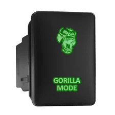 GORILLA MODE - Green Backlit Push In Switch 1.28"x 0.87" (Fit: Toyota)