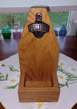 Handcrafted Solid Oak Free-Standing Countertop Bottle Opener Stand