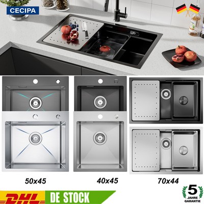 Edelstahl Einbauspüle Küchenspüle Spülbecken Mit Sifon Spüle Bad & Küche