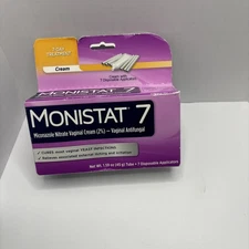 MONISTAT  7- Day Miconazole Vaginal Cream Treatment Exp. 06/27