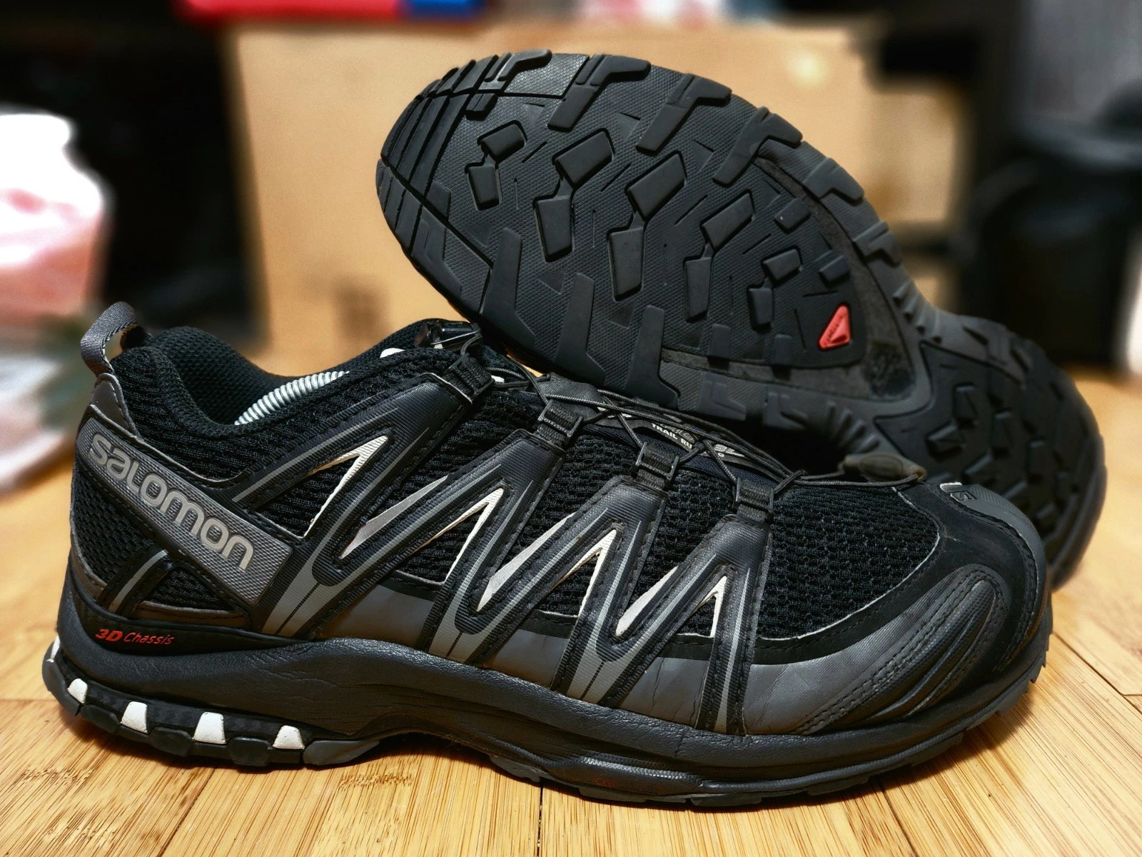 Salomon XA Pro 3D 356801 Mens US 12.5 Black Trail Running Hiking Shoes Workwear