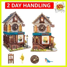 Book Nook Kit for Adults and Teens, DIY Miniature House Kit with Led Light, 3...