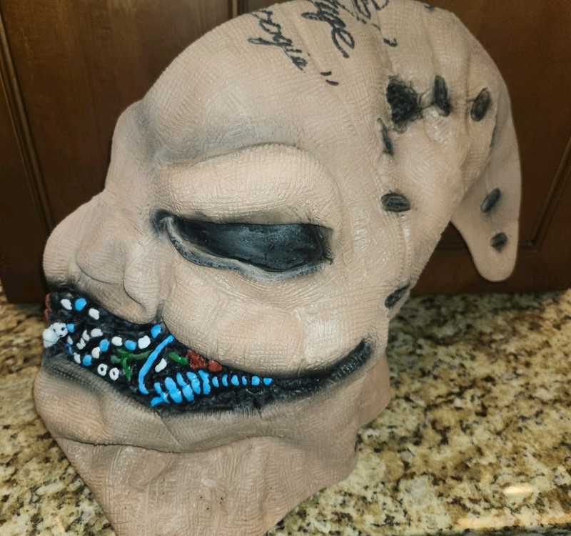 Ken Page Hand Signed "The Nightmare Before Christmas" Oogie Boogie Mask  - COA