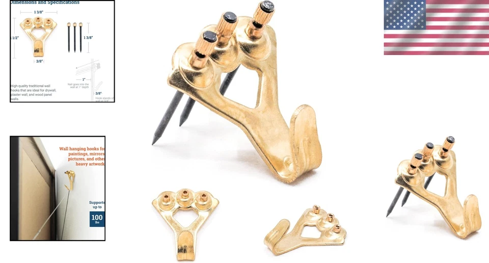 Perchas para paneles de yeso - Capacidad de 100 lb, paquete de 100 Foto 2 de 4