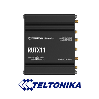 Teltonika RUTX11 LTE Cat 6 Industrial Cellular Router (Black)