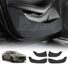 Car Door Anti-Kick Pad Stickers Anti-Scratch Suede Black For Mazda 3 2019-2025