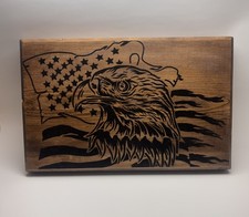HANDMADE July 4th Hanging Patriotic Wooden Wall Decor Plaque Eagle/USA/Heritage