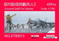 EVMODELXUN X700015 personal de tierra para marinas 1/700 (45 piezas)