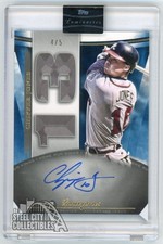 Chipper Jones 2021 Topps Luminaries Home Run Kings Blue Auto Card #HRK-CJ 4/5