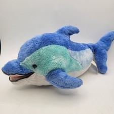 Toys R Us Animal Alley Blue Dolphin Multicolored Porpoise Plush 16" Stuffed Toy