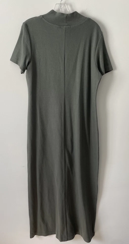 Vestido Vintage Studio Ease Maxi Simulado Cuello Alto Acanalado Verde Talla 16 Modesto Foto 2 de 4