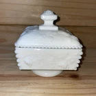 Vintage Westmoreland Milk Glass Beaded Grape Honey Candy Dish