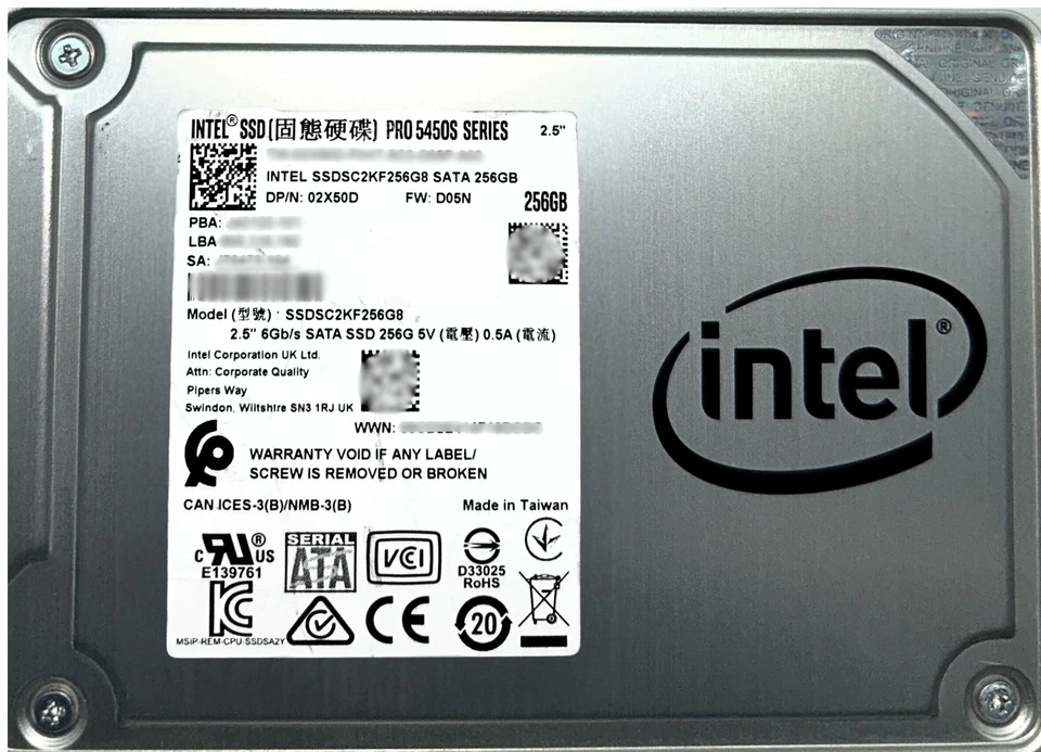 Dell 2X50D 256GB SSD SATA 2.5 Intel Pro 5450S - Image 2 of 4