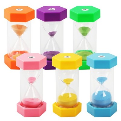 6 Stück Bunter Sanduhren für Kinder,Buntes Sanduhren Set 3/10/30/15/45/60Minu...