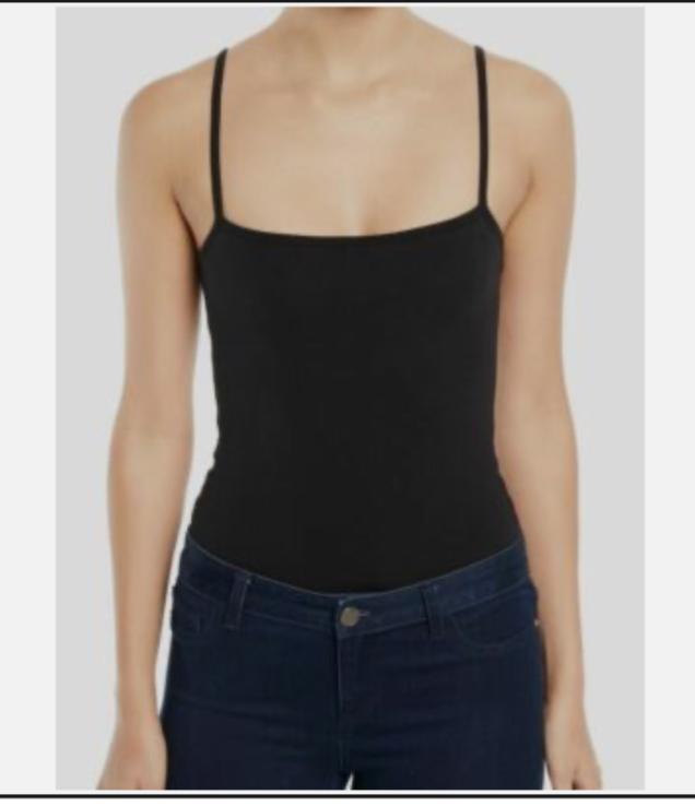 ATM Sleeveless Stretch Square Neck Camisole Bodysuit Black Size XS