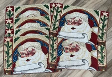Set of 6 Santa Tapestry Placemats St Nicholas Christmas Dining Winter