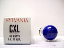 CXL  Projector Projection Lamp Bulb 50W  8V SYLVANIA BLUE TOP AVG. 25-HR