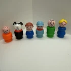 Vintage Fisher Price Little People Lot of 6 Figures Dog Dad Mom Baby Engineer