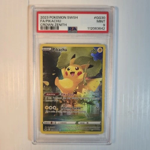 Pikachu GG30/GG70 Crown Zenith: Galarian Gallery Holo Grade MINT 9 PSA Pokémon