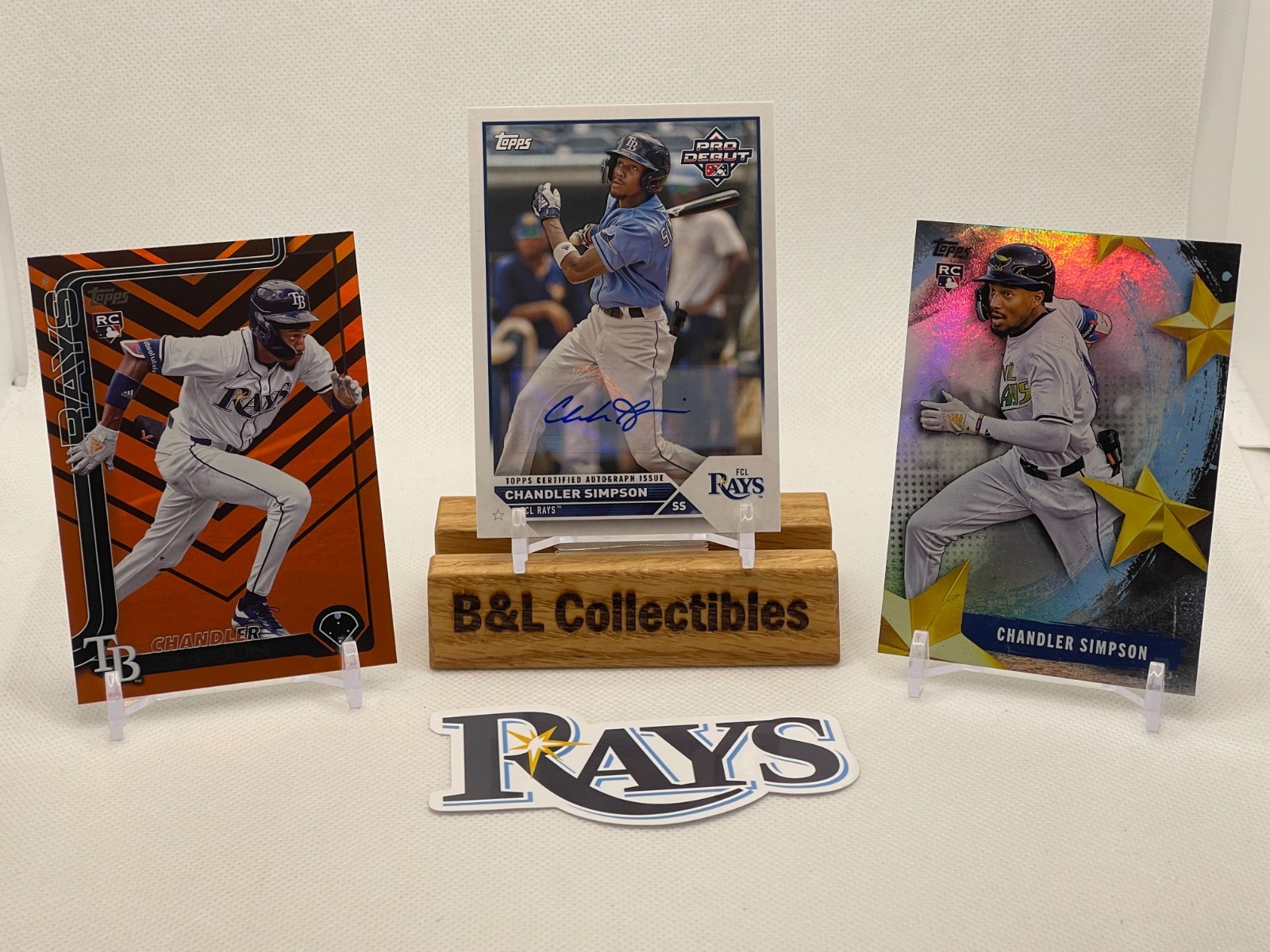 Chandler Simpson - 3 Card Lot - Tampa Bay Rays - Pro Debut Auto + 2 - Ships Free
