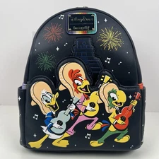 Disney Parks Loungefly Three Caballeros Donald Backpack Mexico EPCOT GITD NWT