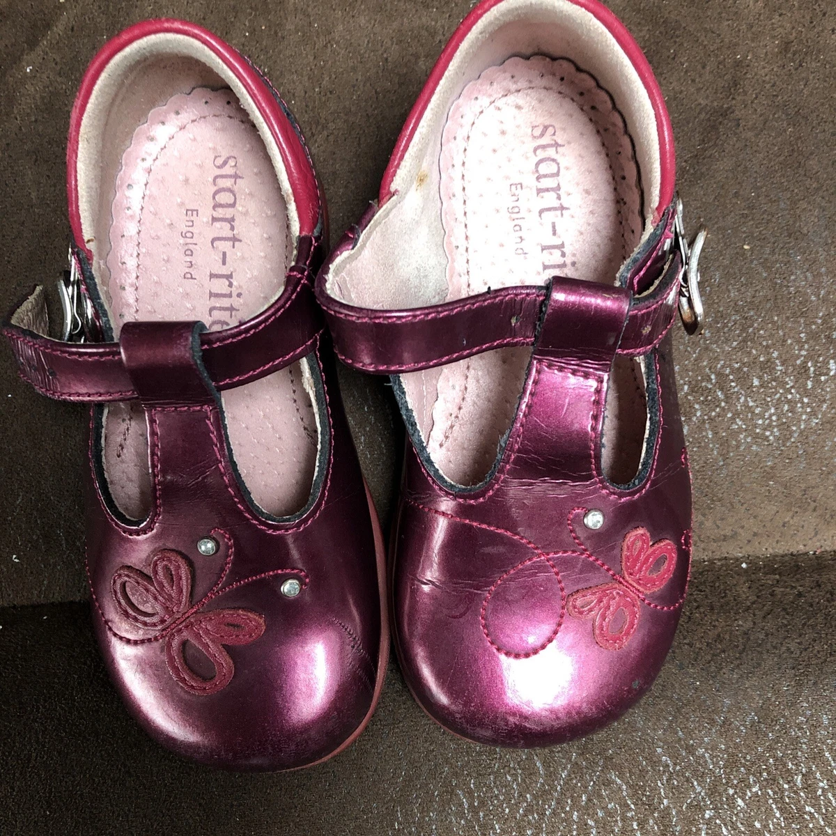 Girls Infant Start rite Shoes UK 5.F Burgundy