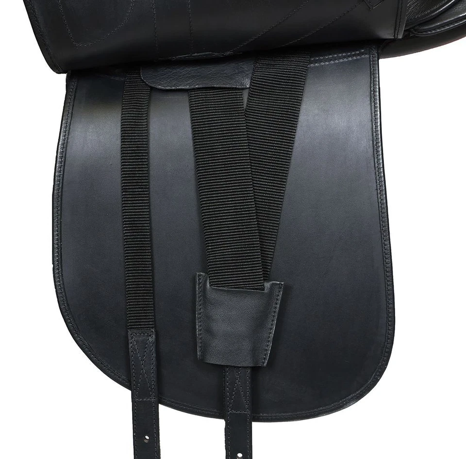 Selle de dressage sans arçon 1135 en cuir souple noir - Photo 4/4