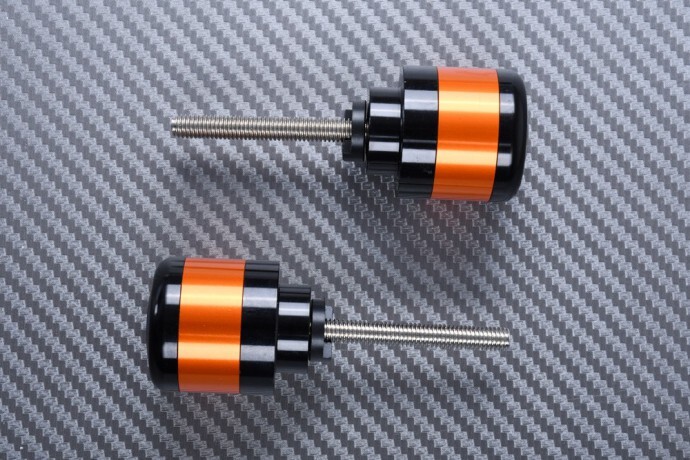 Contrepoids de guidon orange m&eacute;canique anti-vibration pour VFR 800 i - 2
