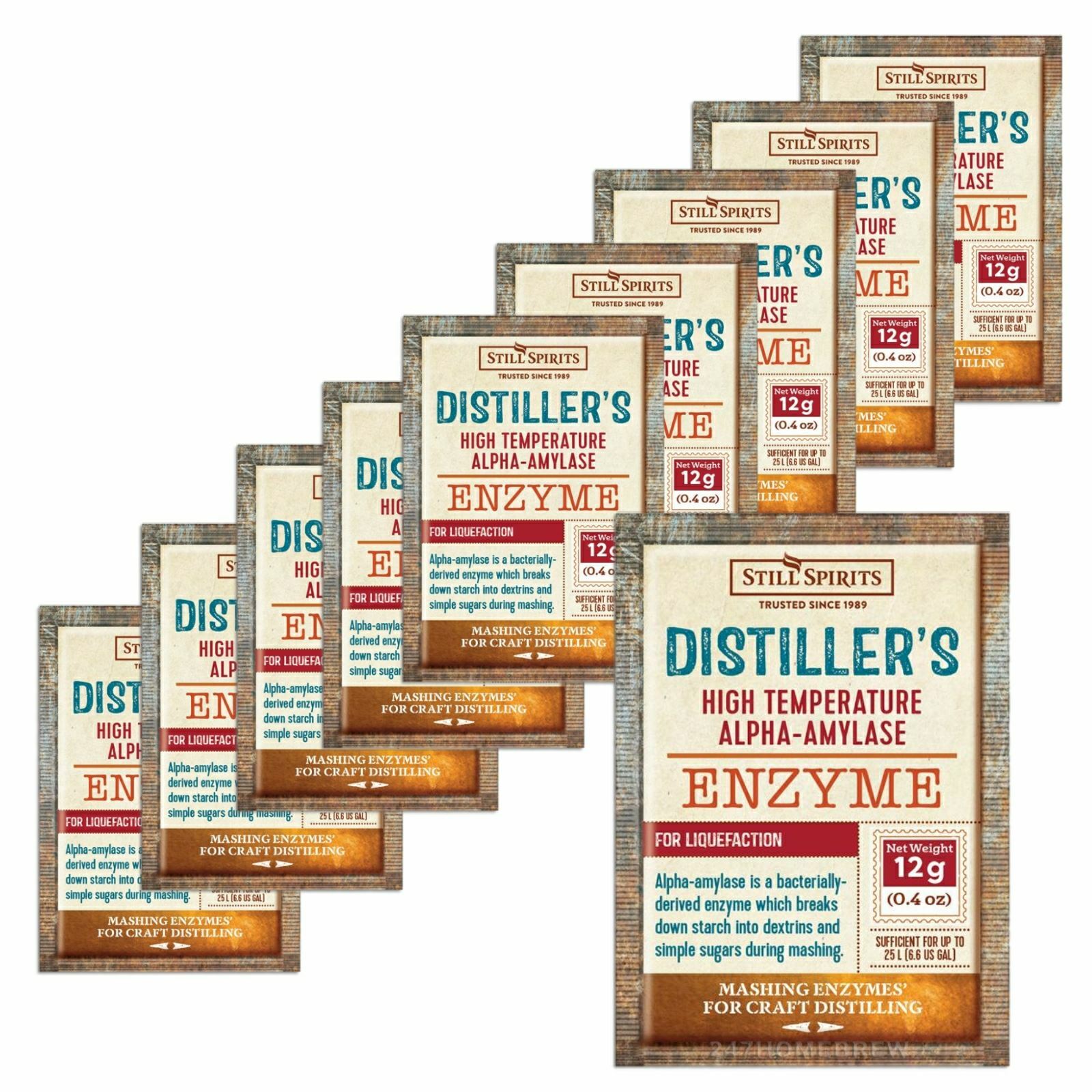 10x Still Spirits Distillers Alpha Amylase Enzym 12g Hochtemperatur für 25L