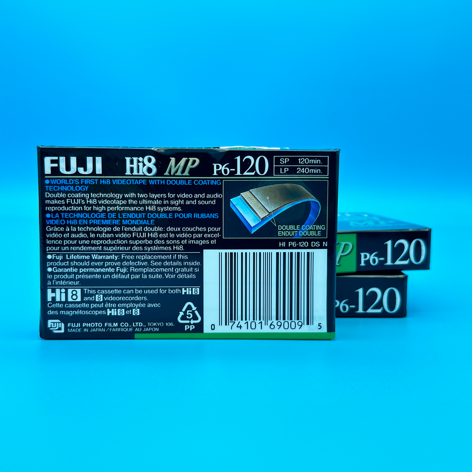NEW 3 FujiFilm Hi8 MP Professional Grade Videocassette P6120 Sealed