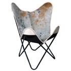 35HS Genuine Leather Butterfly Chair Folding Lounge Modern Sling Accent Seat