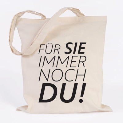 JUNIWORDS Jutebeutel Motiv ''Für Sie immer noch Du'' versch. Farben Tasche