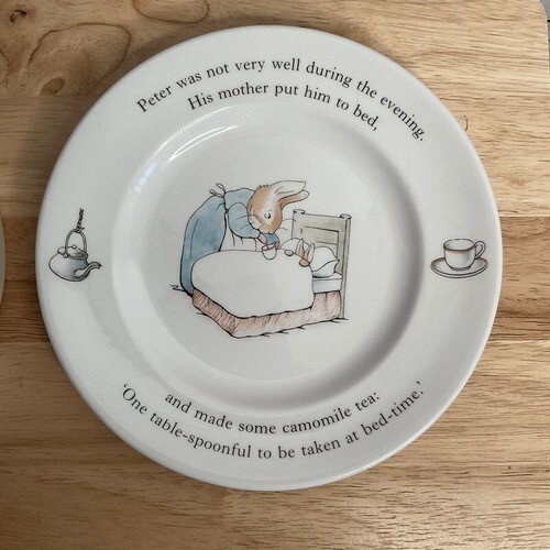 VTG Wedgwood Set of Two Peter Rabbit7" Beatrix Potter6.5" Bowl w. Plate/Dish UK - Picture 12 of 12