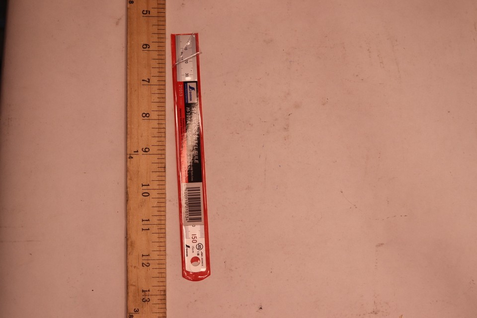 Shinwa Machinist Engineer Ruler Stainless Steel Satin Chrome 150mm ...